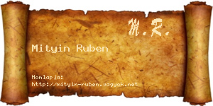 Mityin Ruben névjegykártya